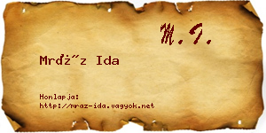 Mráz Ida névjegykártya